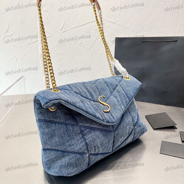 

womens shoulder bag underarm bag classic denim bag clamshell hardware metal luxury handbag diagonal shoulder bag large capacity shopping bag
