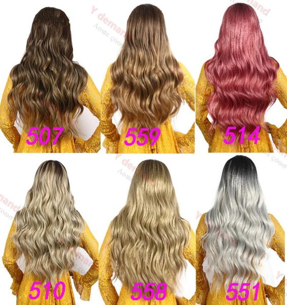 

blonde long wavy curly wig fashion in stock charming simulation like human hair weave full wigs for black women y demand3515541