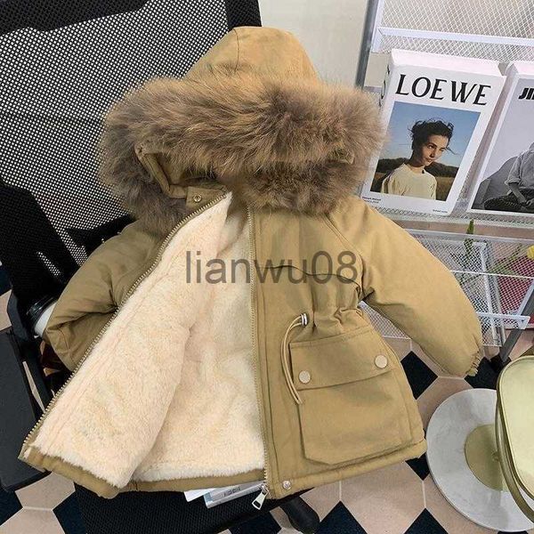 

down coat girls coat 2023 new thickened cotton jacket winter clothing new children's baby thickened parka children's cotton jacket, Blue;gray