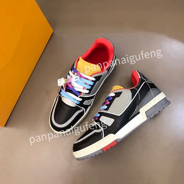 

2023 luxurys designer sports shoes casual shoes calfskin leather white blue letter overlay platfor low sports shoes training shoes sizes 39-, Black