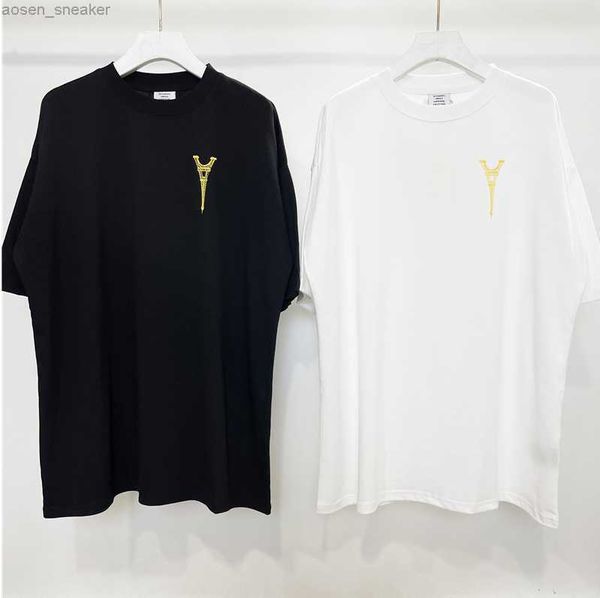 

2023 new arrival thick fabric vetements t-shirt leisure comfortable personalized tee crew neck clothing, White