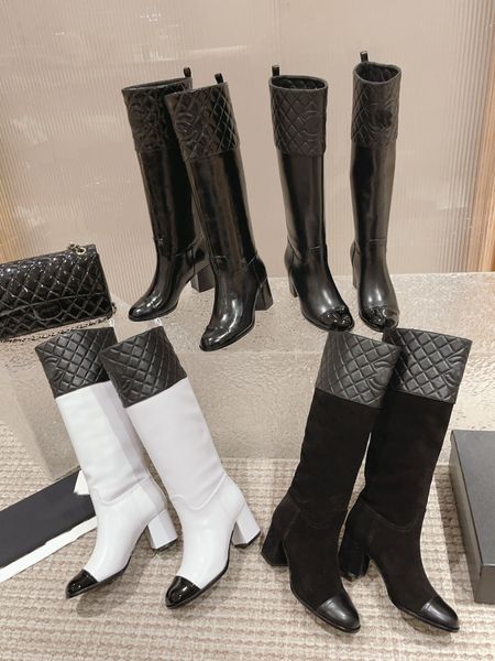

knee boots for winter long booties standard size 35-40 genuine leather women boots, Black