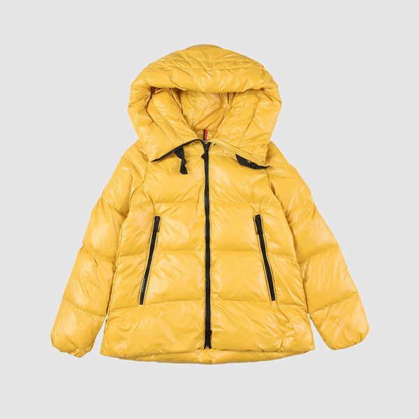 

winter arm badge women down jacket fashion designer hooded puffer jacket women warm coat size 1--4, Black