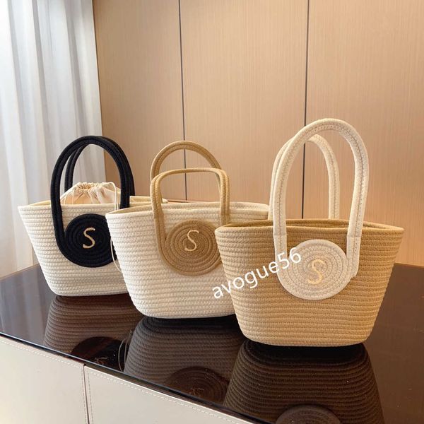 

tote bag designer handbag fashion stripe contrast grass woven bag large woven handheld shopping bag beach bag women shoulder bag