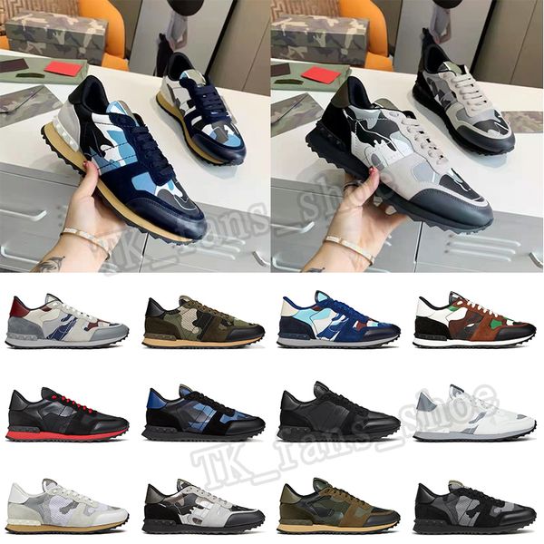 

luxury designer casual shoes camouflage rockrunner camo mens sneakers platform shoe black blue camouflage flat rubber sole trainers dhgate e