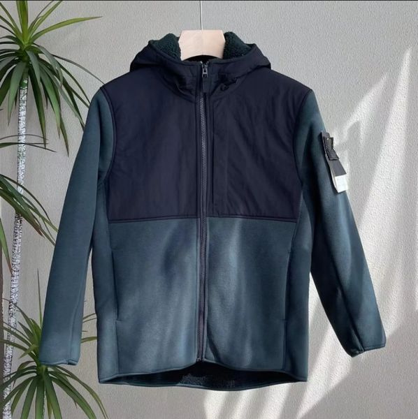 

luxury designer clothing high version of autumn and winter anti-lamb coat hooded with fleece warm fleece male and female couples high street, Black