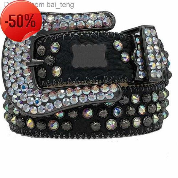 

designer bb belt simon belts for men women shiny diamond belt black blue white multicolour with bling rhinestones as gift baitenga1ajj, Blue;gray