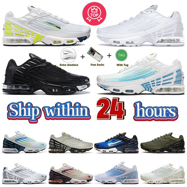 

2023 og original tn 3 plus running shoes tns tuned iii 1 all white with white obsidian laser blue unity silver blue beige trainers tn3 runne