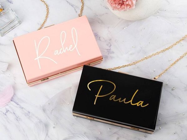 

evening bags personalized acrylic clutch bridesmaid bag bride gift proposal bachelorette party favors 230824