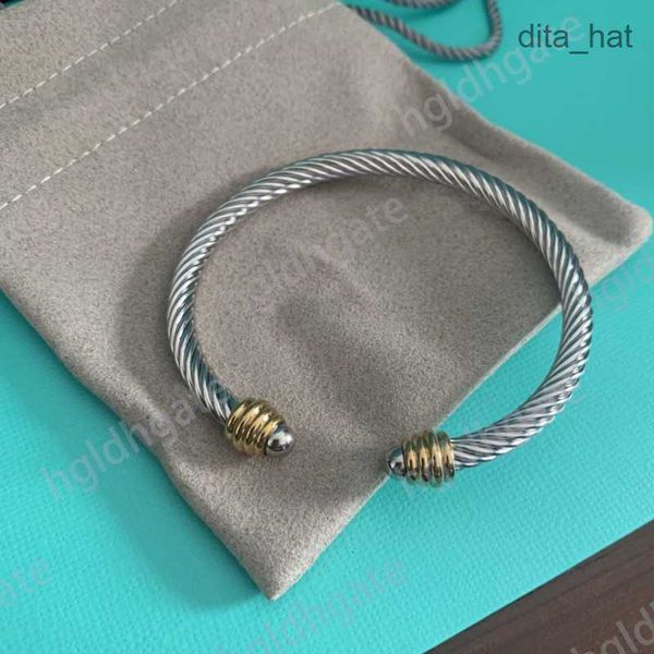 

classic cable love bracelets men designer bracelet hiphop popular helix wire girlfriend metals female bangle twisted graceful bracelet outdo, Black