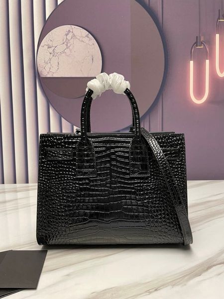 

7a designer bag handbag tote black bags classic satchel fashion crocodile pattern handbag crossbody genuine leather handbags shoulder totes