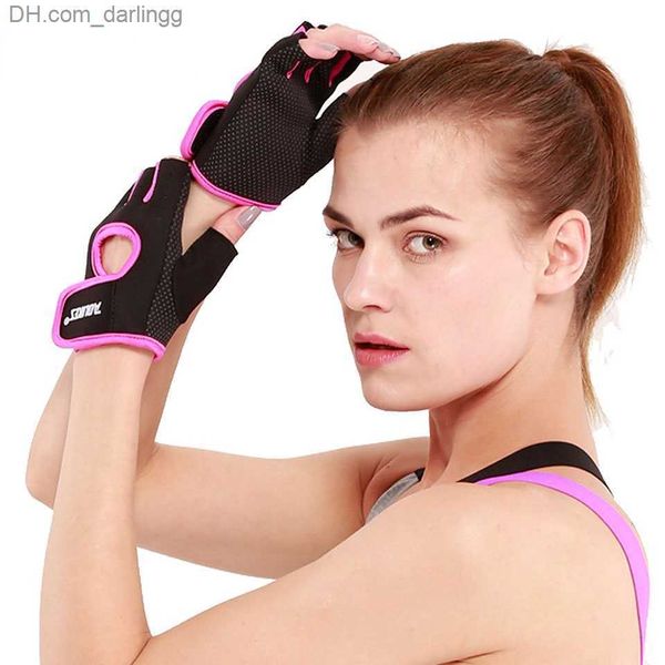 

1 pair men women gym half finger sports fitness exercise training wrist gloves anti-slip resistance weightlifting gloves q230825, Black