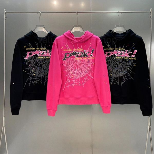 

spider mens hoodies sweatshirts pullover sp5der young thug 555555 hooded print letter loose long sleeve clothing jogger pants s-xl 79rx#, Black