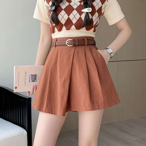 

fashion casual skirts wide leg shorts womens summer korean high waist loose a line short skirt pants trend, Black
