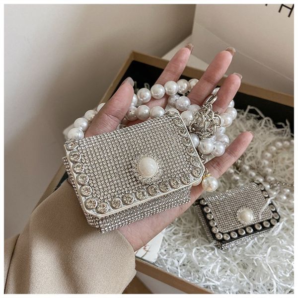 

evening bags ladies fashion pearl chain mini waist dating party dinner adjustable makeup mobile phone coin bag 230824