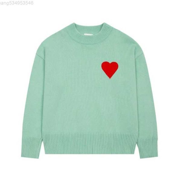 

autumn winter new pullover sweater love amies embroidered jacquard paris fashion loose casual knitwear amis for men and women 73qi, White;black