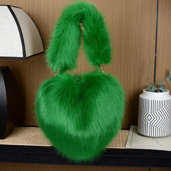 

Outlet factory women shoulder bags 7 colors European popular winter Mao Mao handbag large capacity soft imitation fur chain bag fashion backpack 54641#, Image colors-54641#