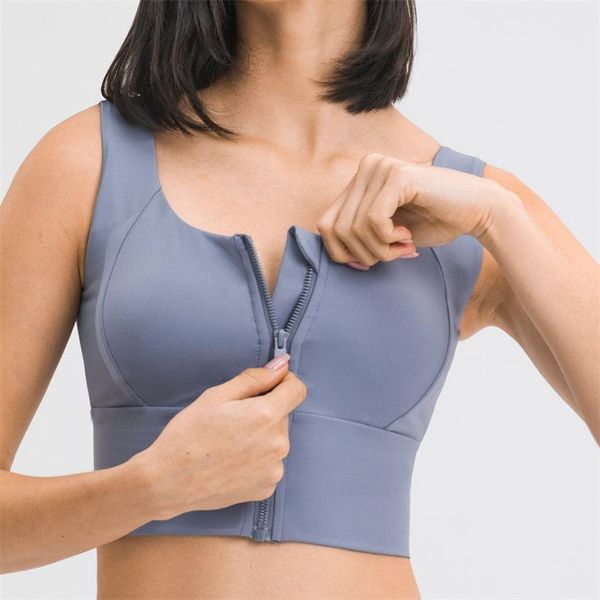 

set nepoagym motivation front zipper closure high impact women sport bra brushed padded push up cropped workout bra gym fitness