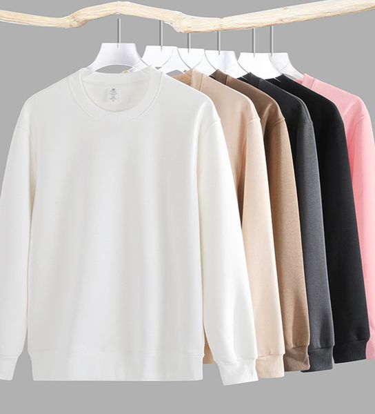

soft smooth cotton plain men women hoodie crew customize logo basic long sleeve tracksuit pullover sweatshirts autumn and winter sweatwear 3, Black