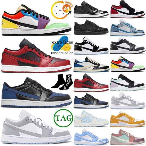 

1 1s low jumpman basketball shoes designer og men women black phantom unc light smoke grey silver coffee chocolate brown blue pink camouflag