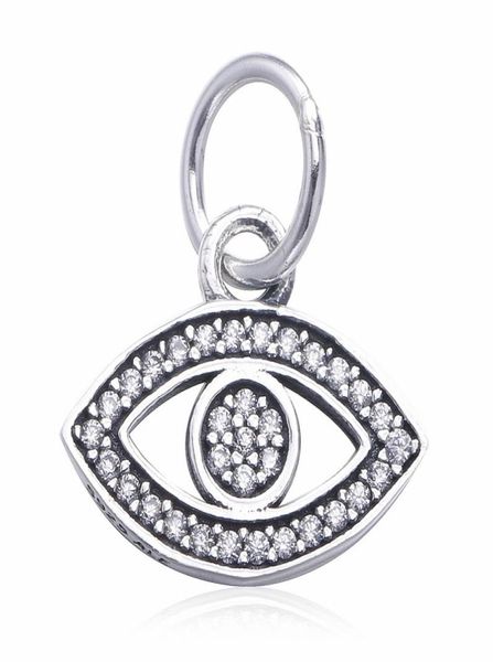 

eye charms pendants beads authentic 925 sterling silver dangle pave clear crystal symbol bead for diy women bracelets delicate jew6929513, Black