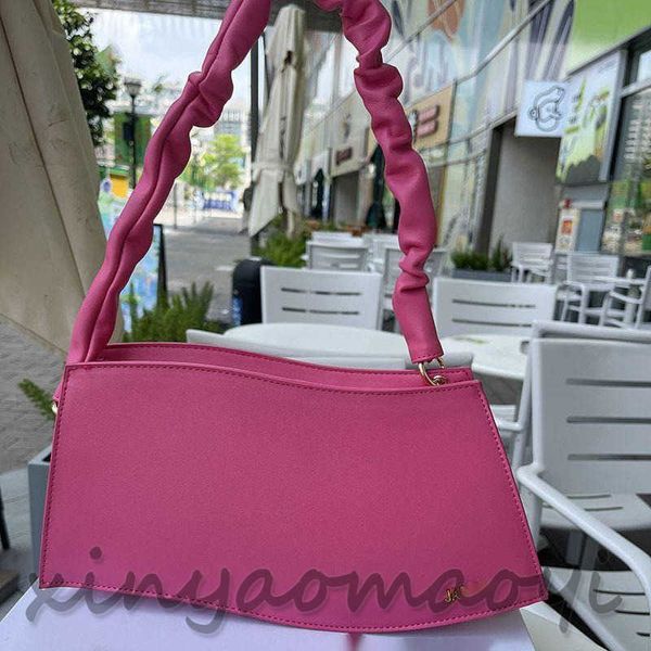 

jac barbie pink niche designer bag, wavy unit price bag, underarm bag, tote bag, pu leather baguette bag, size: 33*8*16cm