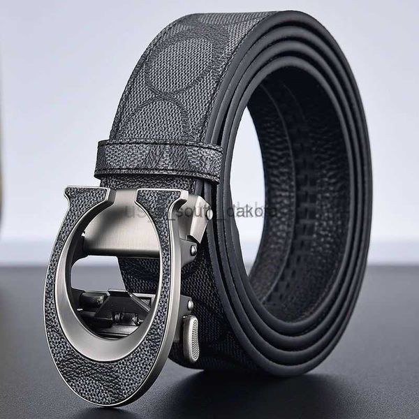 

belts 2023 new male famous style metal automatic buckle brand women belt genuine leather business luxury belts for men strap jeans l0825, Black;brown
