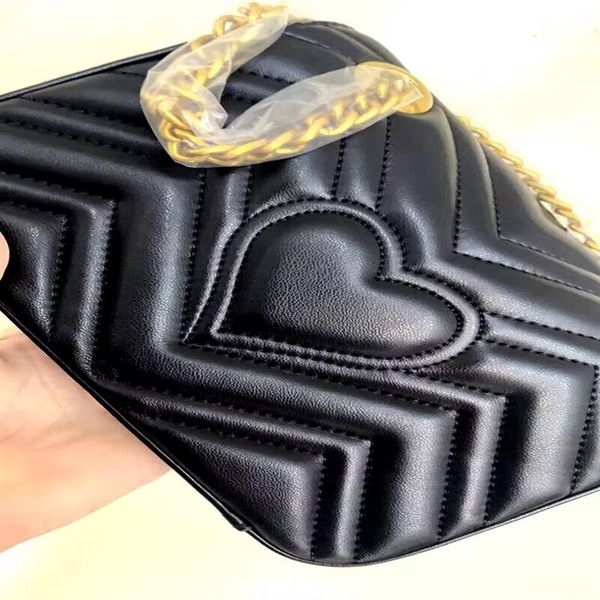 

2023 designer women chain bags luxury brands shoulder bag clutch leather fashion black crossbody handbag classic purse wallets min2987