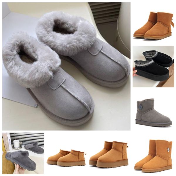 

luxury designer boots booties australia chaussures shoes mini women boots tasman winter new low fur short thickened wool snow boots cotton s, Black