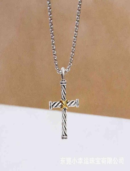 

necklace dy cross men women luxury designer x thread pendant fashion line retro wear necklaces birthday gift2559565, Silver