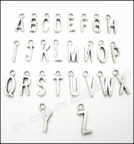 

whole mix 520 pcs vintage charms letter pendant antique silver fit bracelets necklace diy metal jewelry making4624726