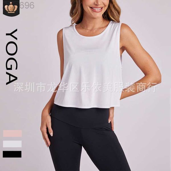 

desginer alos yoga bra alosuit hollow back casual sports cover up women's breathable running fitness tank top, White