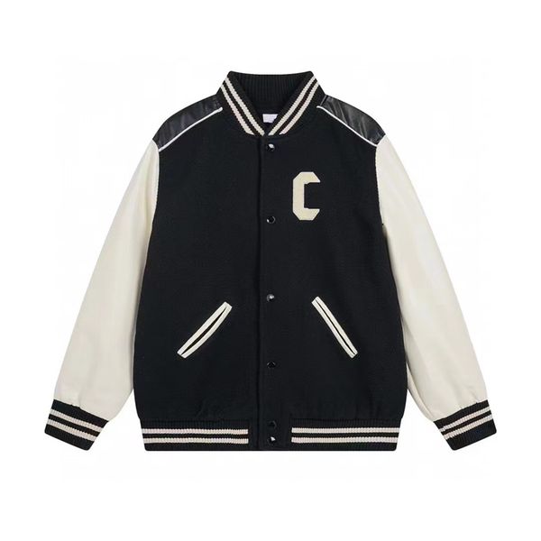 

men's new leather baseball uniform, fabric for wool mix "for towels embroidered wool mix leather, autumn and winter jackets fashio, Black;brown