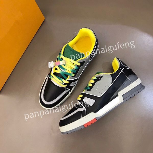 

2023 luxury designer sports shoes casual shoes calfskin leather white blue letter overlay platfor low sports shoes training shoes sizes 39-4, Black