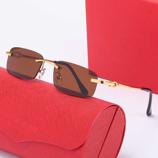 

fashion leopard head designer sunglasses frameless sunglasses men and women fashion trend small box personality versatile optical glasses wi, White;black