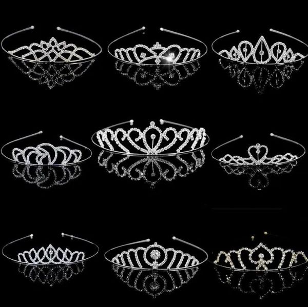 

beautiful shiny crystal bridal tiara party pageant silver plated crown hairband wedding accessories zz