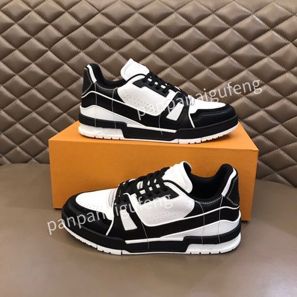 

2023 luxurys designer sports shoes casual shoes calfskin leather white blue letter overlay platfor low sports shoes training shoes sizes 39-, Black
