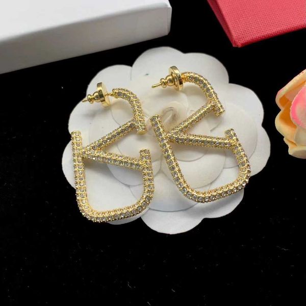 

designer ear studs valentino luxury v high edition with small crowd design grade ginkgo leaf temperament simple jewelry accessories, Golden;silver