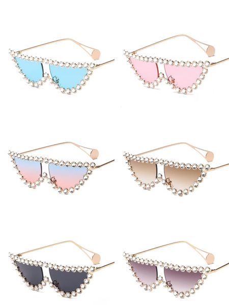 

fashion sunglasses bling sunglasses women rhinestones crystal shades retro half women cat eyewear, White;black
