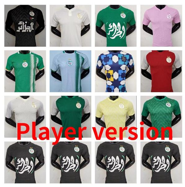 

2023 2024 algeria mahrez training wear soccer jerseys feghouli bounedjah atal 22 23 24 fans version algerie football shirt slimani bensebain, Black;yellow