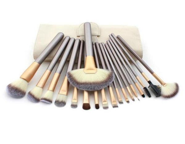 

champagne gold makeup brush set 1218 pcs soft synthetic professional cosmetic makeup foundation powder blush eyeliner brushes5936153