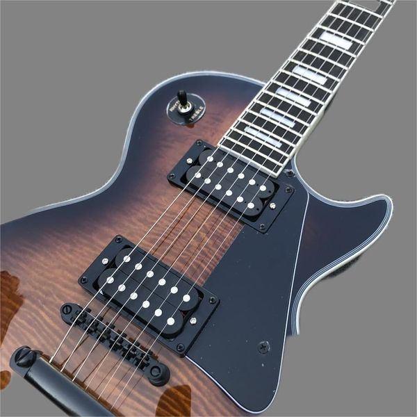 

classic custom electric guitar, new style mahogany body and neck black hardware