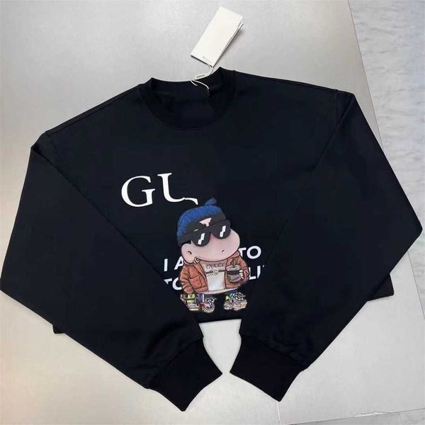 

men's hoodie 2023 new couple long sleeve sweater autumn and winter new pure cotton men's and women's fashion and comfortable, Black