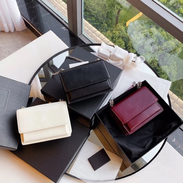 

10a super original quality 22cm woc real leather chain mini shoulder bag classic women sunse cowhide handbags female clutch tote luxurys des