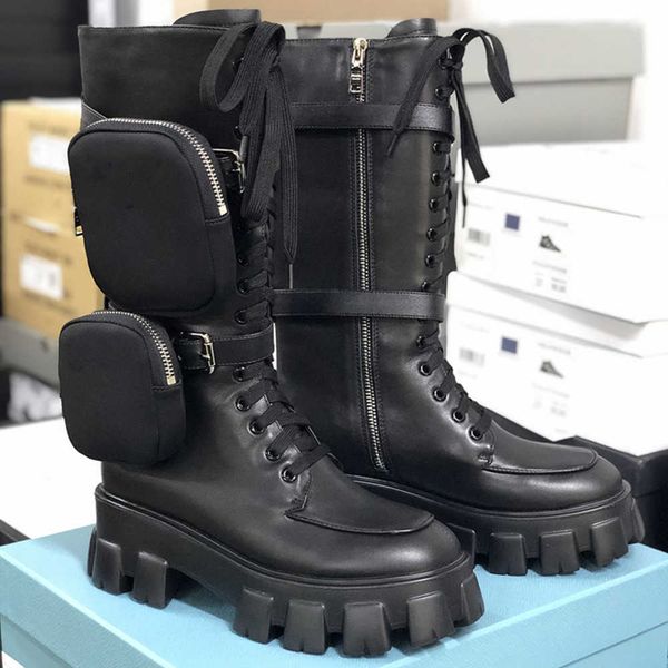 

womens designer boots knee high rois boots ankle martin boots nylon military inspired combat boots nylon bouch attached to the ankle with st, Black