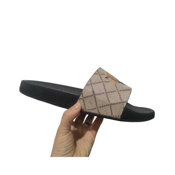

designers luxurys slippers for men women fashion classic floral brocade slides flats leather rubber platform flip flops gear bottoms beach l, Black