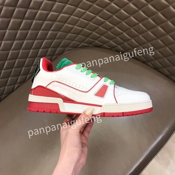 

r sports shoes casual shoes calfskin leather white red blue letter overlay platfor low sports shoes training shoes sizes 39-44 rd2209011, Black