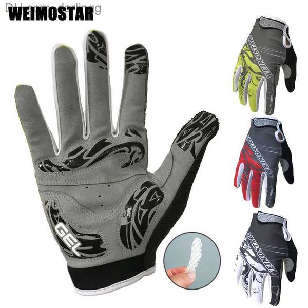 

weimostar cycling gloves shockproof gel padded bike glove men bicycle full finger gloves women mtb racing gloves brand white q230825, Black