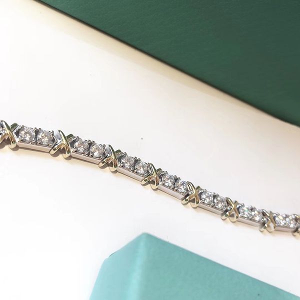 

diamond luxury bracelet designer bracelet for woman jewelry womens bangle bracelet christmas valentine's day gift arranged bracelet wit, Golden;silver