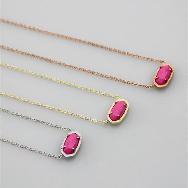 

pendant necklaces necklace pink turquoise real 18k gold plated dangles glitter jewelries letter gift with dust bag, Silver